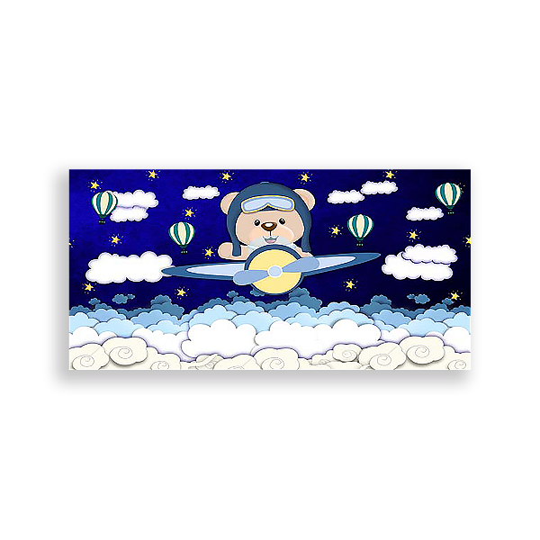 Painel Retangular - Ursinho Aviador - Sublimado 3D