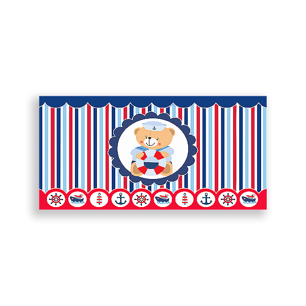 Painel Retangular - Ursinho Marinheiro - Sublimado 3D