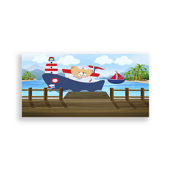 Painel Retangular - Ursinho Marinheiro - Sublimado 3D