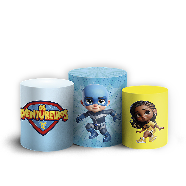 Trio Cilindro - Os Aventureiros - Sublimado 3D