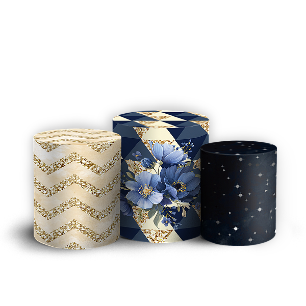 Trio Cilindro - Floral - Sublimado 3D