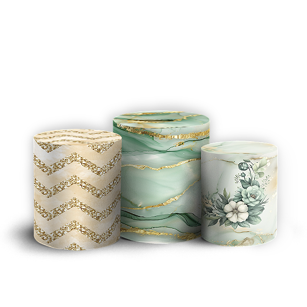 Trio Cilindro - Floral - Sublimado 3D