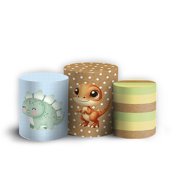 Trio Cilindro - Dinossauro Menino - Sublimado 3D