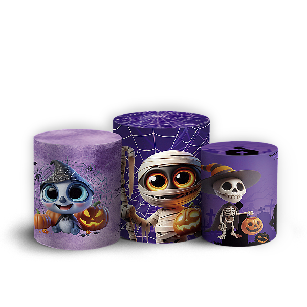 Trio Cilindro - Dia Das Bruxas Halloween - Sublimado 3D