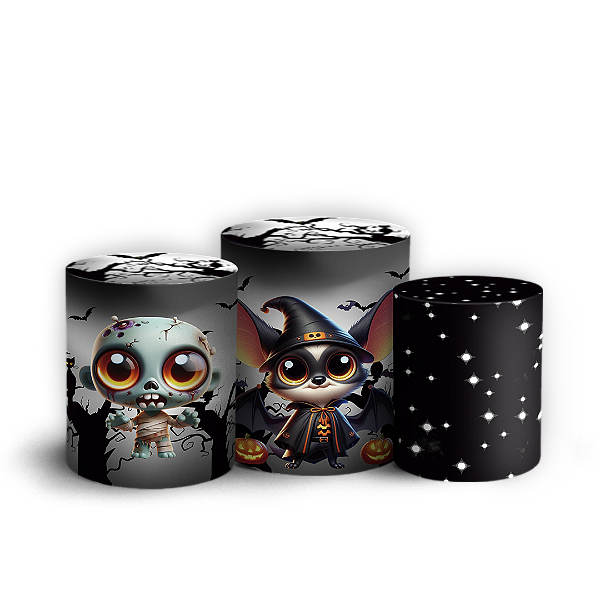 Trio Cilindro - Dia Das Bruxas Halloween - Sublimado 3D