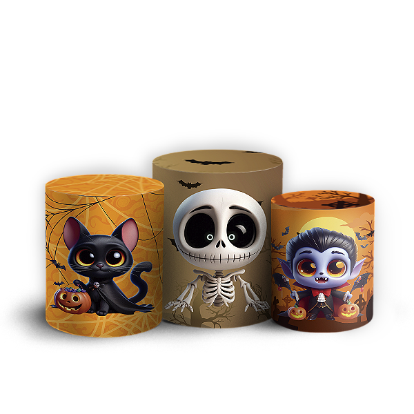 Trio Cilindro - Dia Das Bruxas Halloween - Sublimado 3D