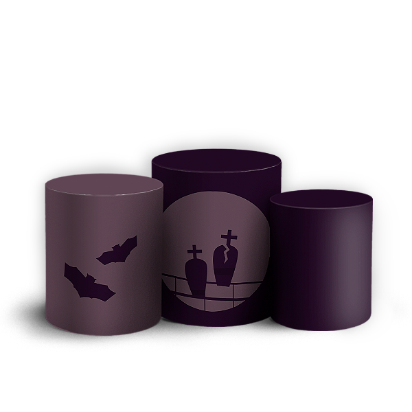 Trio Cilindro - Dia das Bruxas Halloween - Sublimado 3D