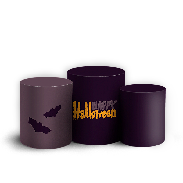Trio Cilindro - Dia das Bruxas Halloween - Sublimado 3D