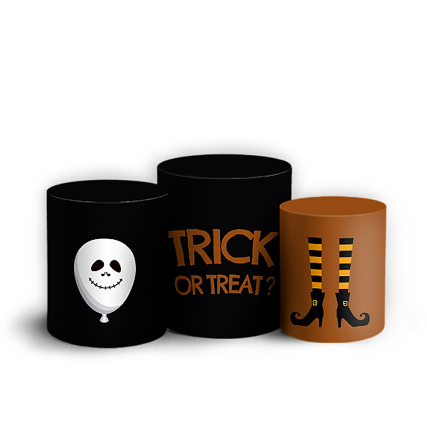 Trio Cilindro - Dia das Bruxas Halloween - Sublimado 3D