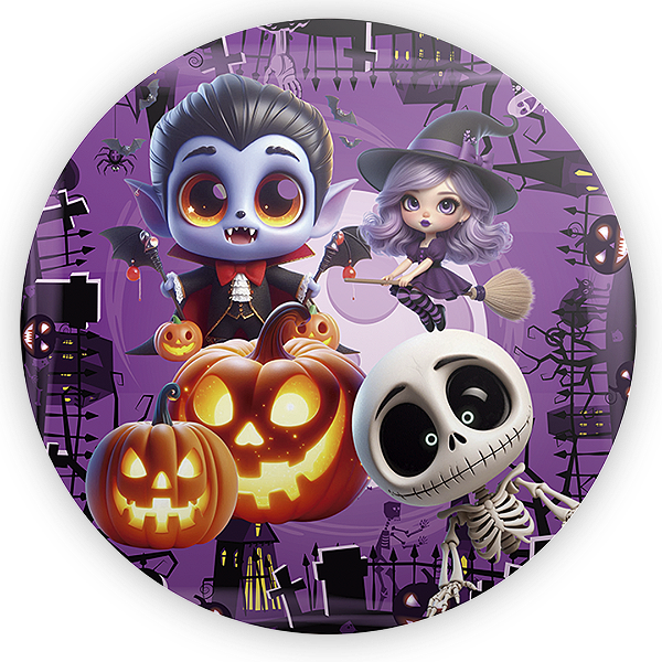Painel Redondo - Dia Das Bruxas Halloween - Sublimado 3D