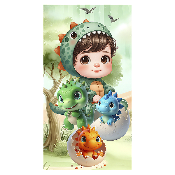 Faixa Lateral - Dinossauro Menino - Sublimado 3D