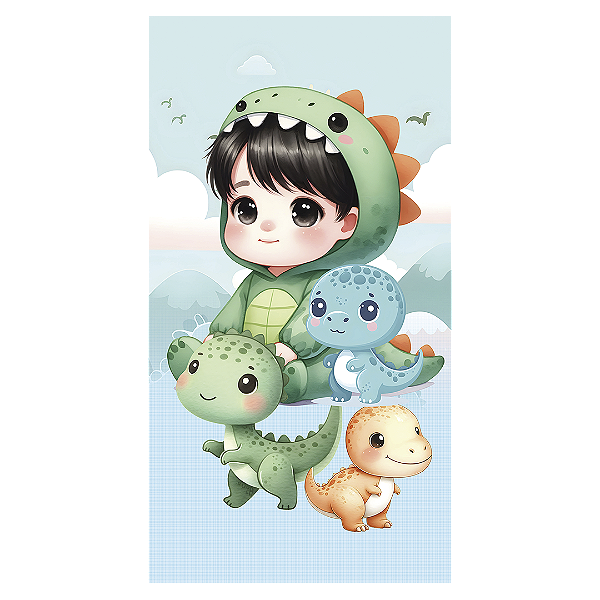 Faixa Lateral - Dinossauro Menino - Sublimado 3D