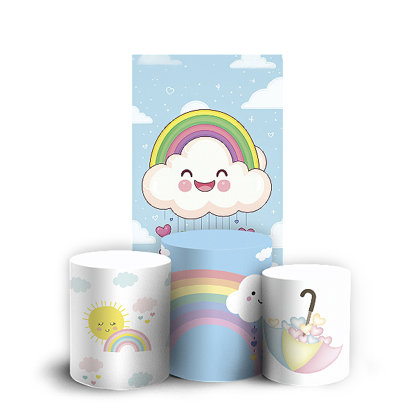 Faixa Lateral e Trio Cilindro Sublimado 3D Vest Facil - Chuva De Amor