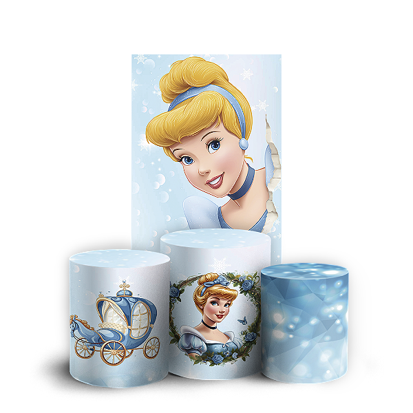 Faixa Lateral e Trio Cilindro Sublimado 3D Vest Facil - Princesa Cinderela