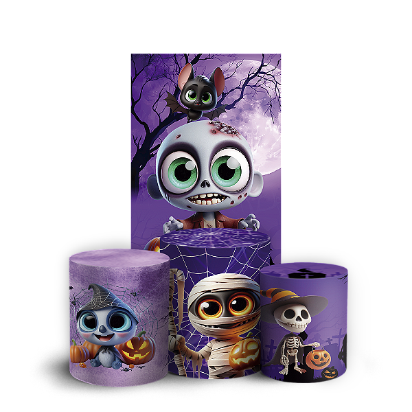 Faixa Lateral e Trio Cilindro Sublimado 3D Vest Facil - Dia Das Bruxas Halloween