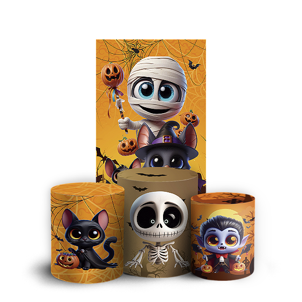 Faixa Lateral e Trio Cilindro Sublimado 3D Vest Facil - Dia Das Bruxas Halloween