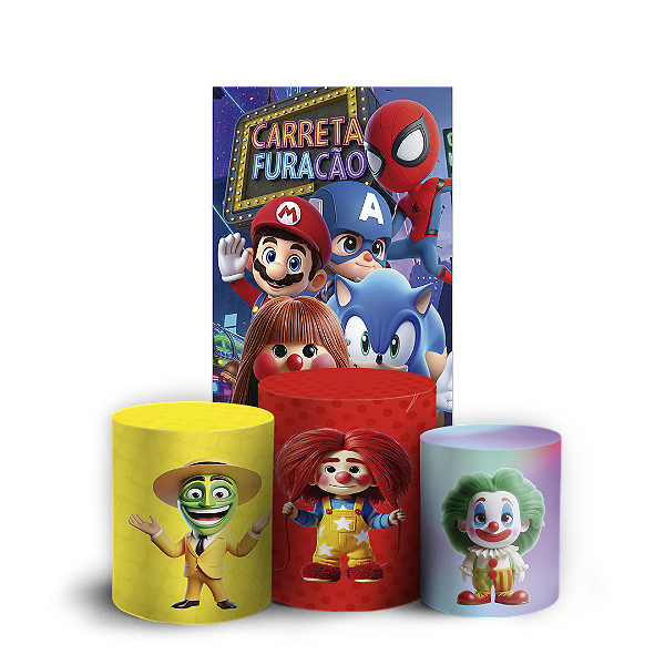 Faixa Lateral e Trio Cilindro Sublimado 3D Vest Facil - Carreta Furação