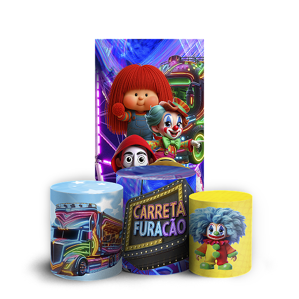 Faixa Lateral e Trio Cilindro Sublimado 3D Vest Facil - Carreta Furação