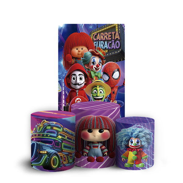 Faixa Lateral e Trio Cilindro Sublimado 3D Vest Facil - Carreta Furação