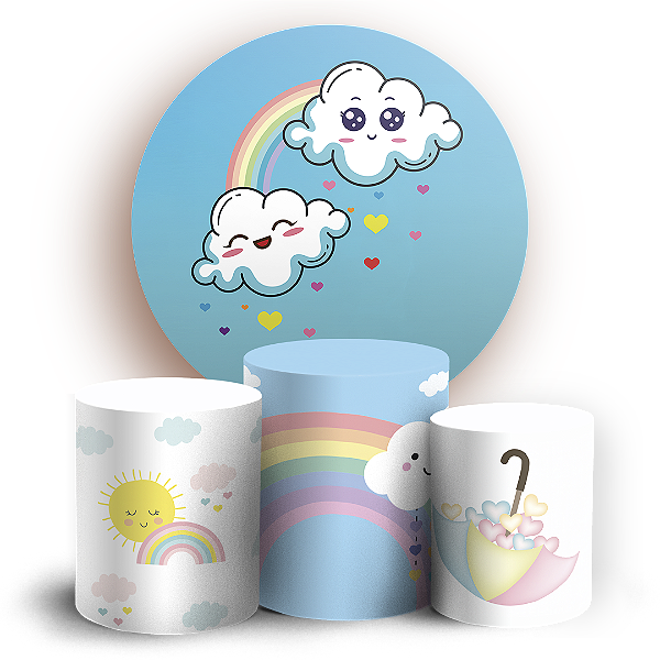 KIT Redondo e Trio - Chuva De Amor - Sublimado 3D