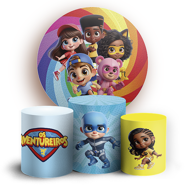 KIT Redondo e Trio - Os Aventureiros - Sublimado 3D