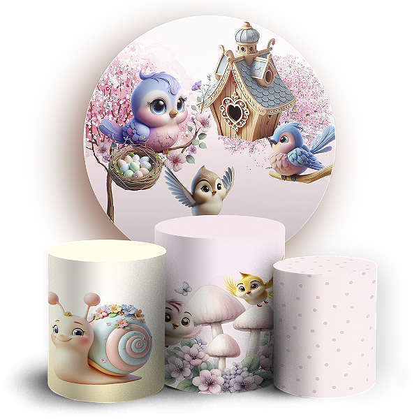 KIT Redondo e Trio - Jardim - Sublimado 3D