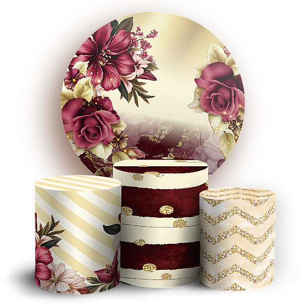 KIT Redondo e Trio - Floral - Sublimado 3D