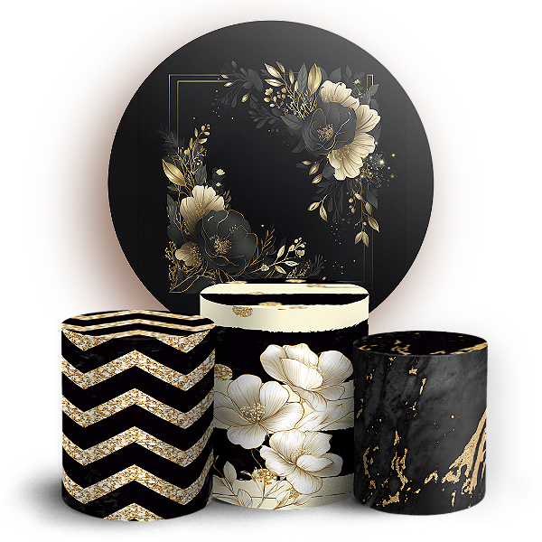 KIT Redondo e Trio - Floral - Sublimado 3D