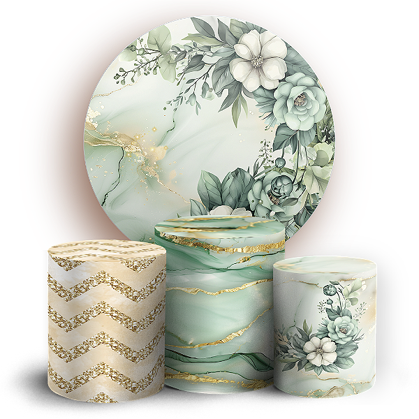 KIT Redondo e Trio - Floral - Sublimado 3D