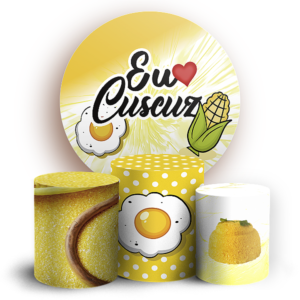 KIT Redondo e Trio - Cuscuz - Sublimado 3D