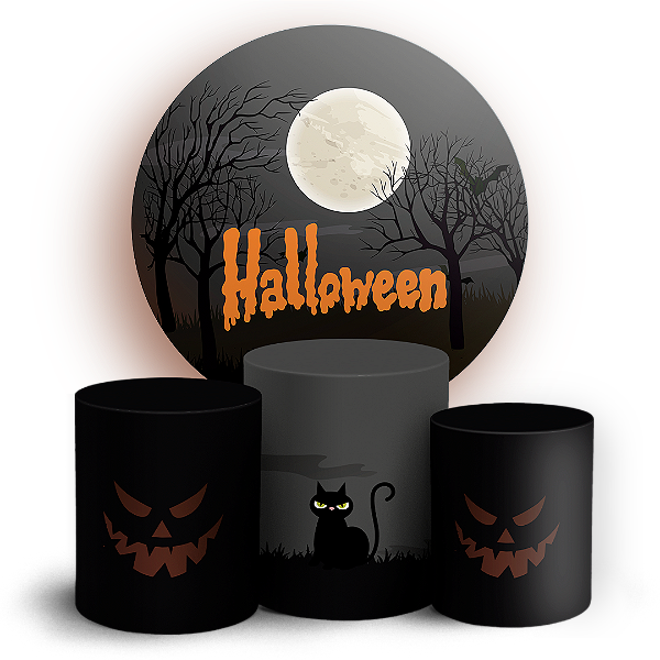 KIT Redondo e Trio - Dia das Bruxas Halloween - Sublimado 3D
