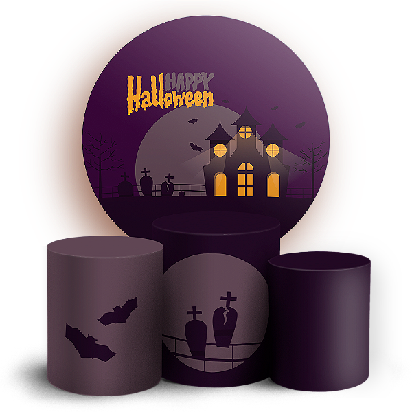 KIT Redondo e Trio - Dia das Bruxas Halloween - Sublimado 3D