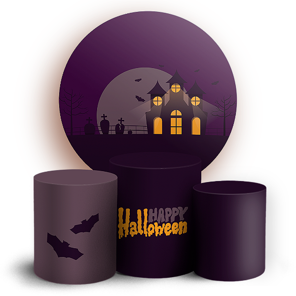 KIT Redondo e Trio - Dia das Bruxas Halloween - Sublimado 3D