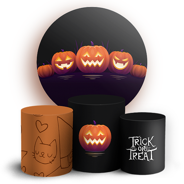 KIT Redondo e Trio - Dia das Bruxas Halloween - Sublimado 3D