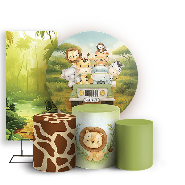 KIT Redondo Trio e Faixa - Safari - Sublimado 3D