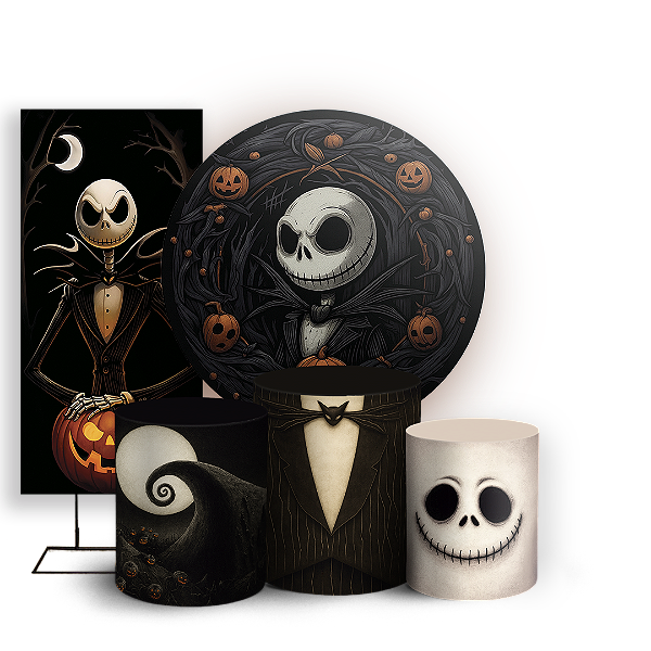 KIT Redondo Trio e Faixa - O Estranho Mundo De Jack - Sublimado 3D