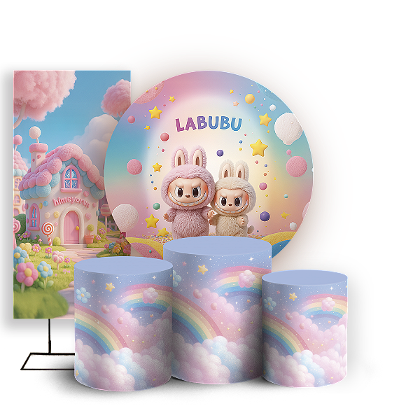 KIT Redondo Trio e Faixa - Labubu - Sublimado 3D