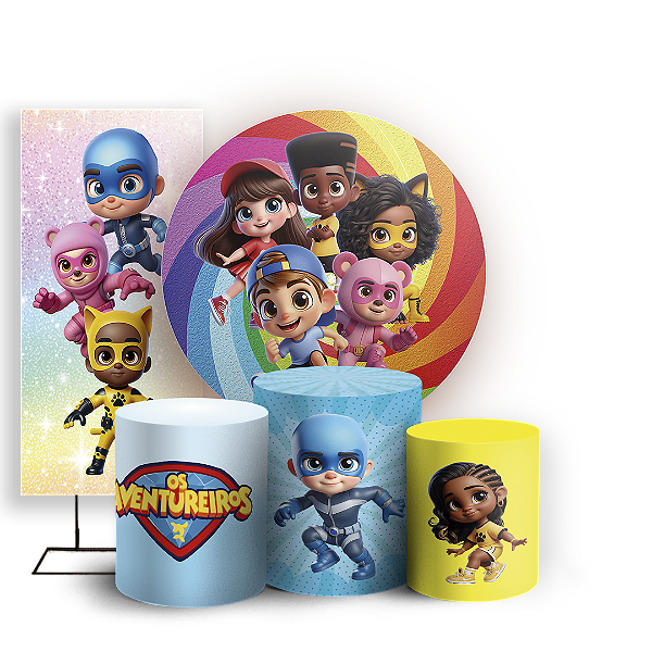 KIT Redondo Trio e Faixa - Os Aventureiros - Sublimado 3D