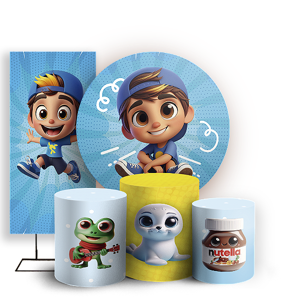 KIT Redondo Trio e Faixa - Luccas Neto - Sublimado 3D