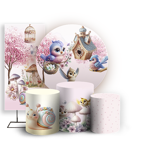 KIT Redondo Trio e Faixa - Jardim - Sublimado 3D