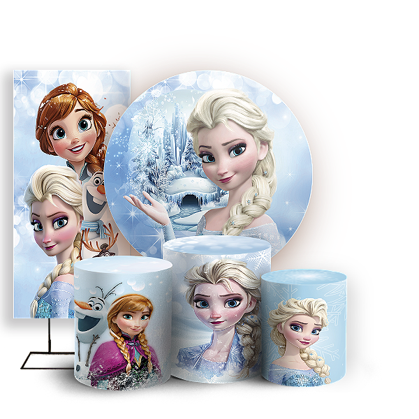 KIT Redondo Trio e Faixa - Frozen - Sublimado 3D