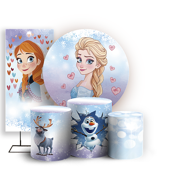 KIT Redondo Trio e Faixa - Frozen - Sublimado 3D