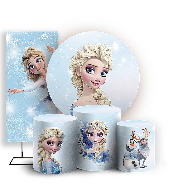 KIT Redondo Trio e Faixa - Frozen - Sublimado 3D