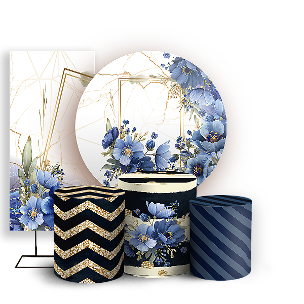 KIT Redondo Trio e Faixa - Floral - Sublimado 3D