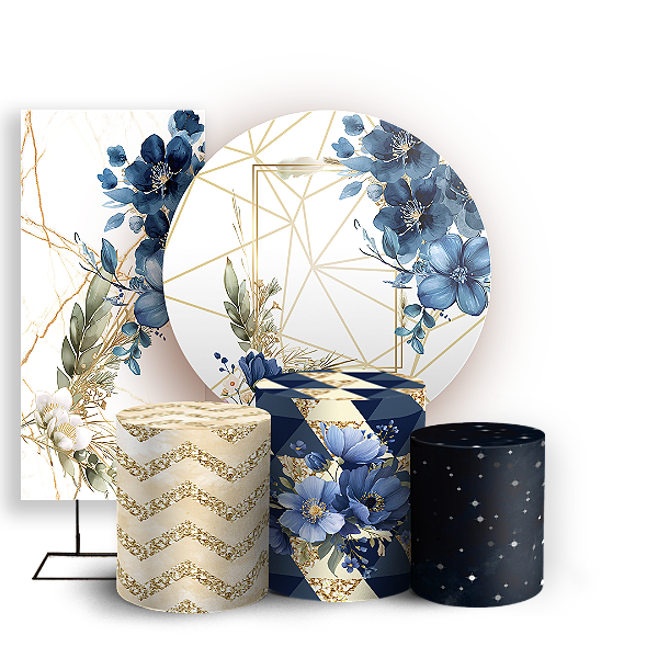 KIT Redondo Trio e Faixa - Floral - Sublimado 3D