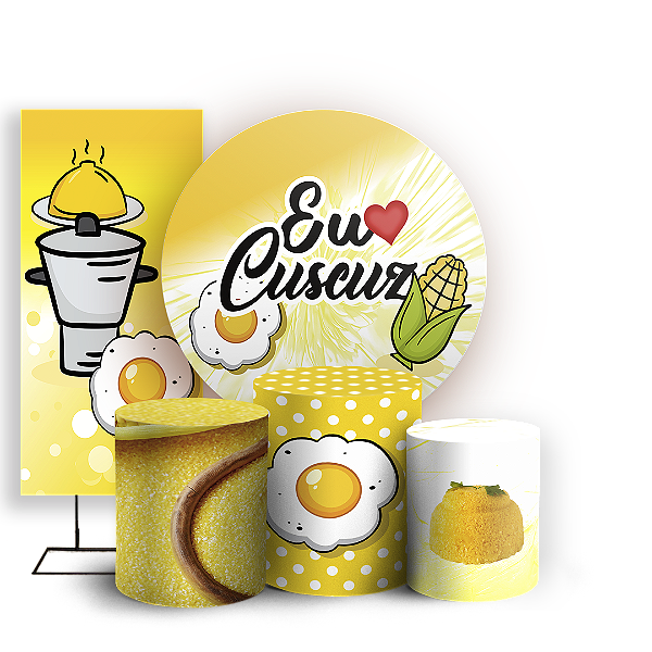 KIT Redondo Trio e Faixa - Cuscuz - Sublimado 3D