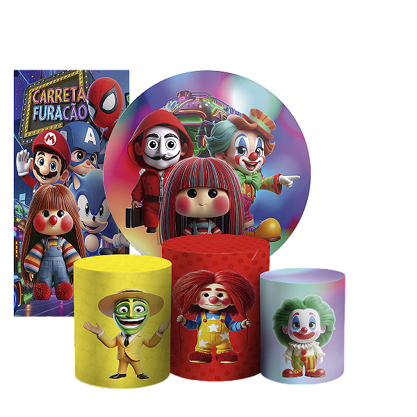 KIT Redondo Trio e Faixa - Carreta Furacão - Sublimado 3D