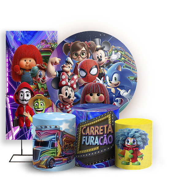 KIT Redondo Trio e Faixa - Carreta Furacão - Sublimado 3D