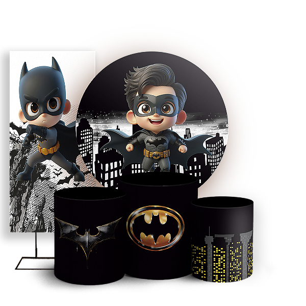 KIT Redondo Trio e Faixa - Batman - Sublimado 3D