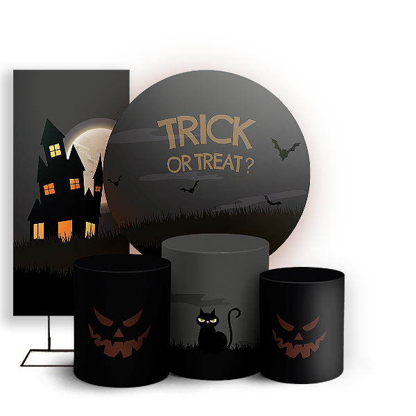 KIT Redondo Trio e Faixa - Dia das Bruxas Halloween - Sublimado 3D